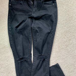 Garage Skinny Black Denim Distressed Jeans